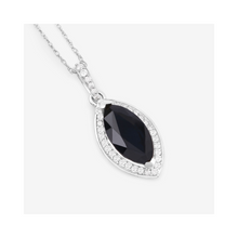 Load image into Gallery viewer, Genuine 10K Blue Sapphire and Diamond Marquise Pendant