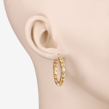 Load image into Gallery viewer, 14k Gold Plated Citrine Hoop Earrings