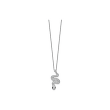 Load image into Gallery viewer, Black and White CZ Snake Necklace