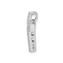 Load image into Gallery viewer, Pink and White CZ Cross Chain Slide Pendant
