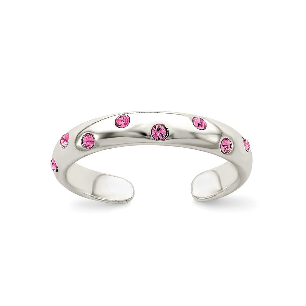 Pink Cubic Zirconia Toe Ring