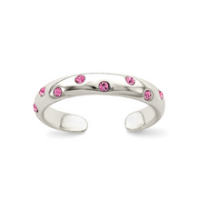 Load image into Gallery viewer, Pink Cubic Zirconia Toe Ring