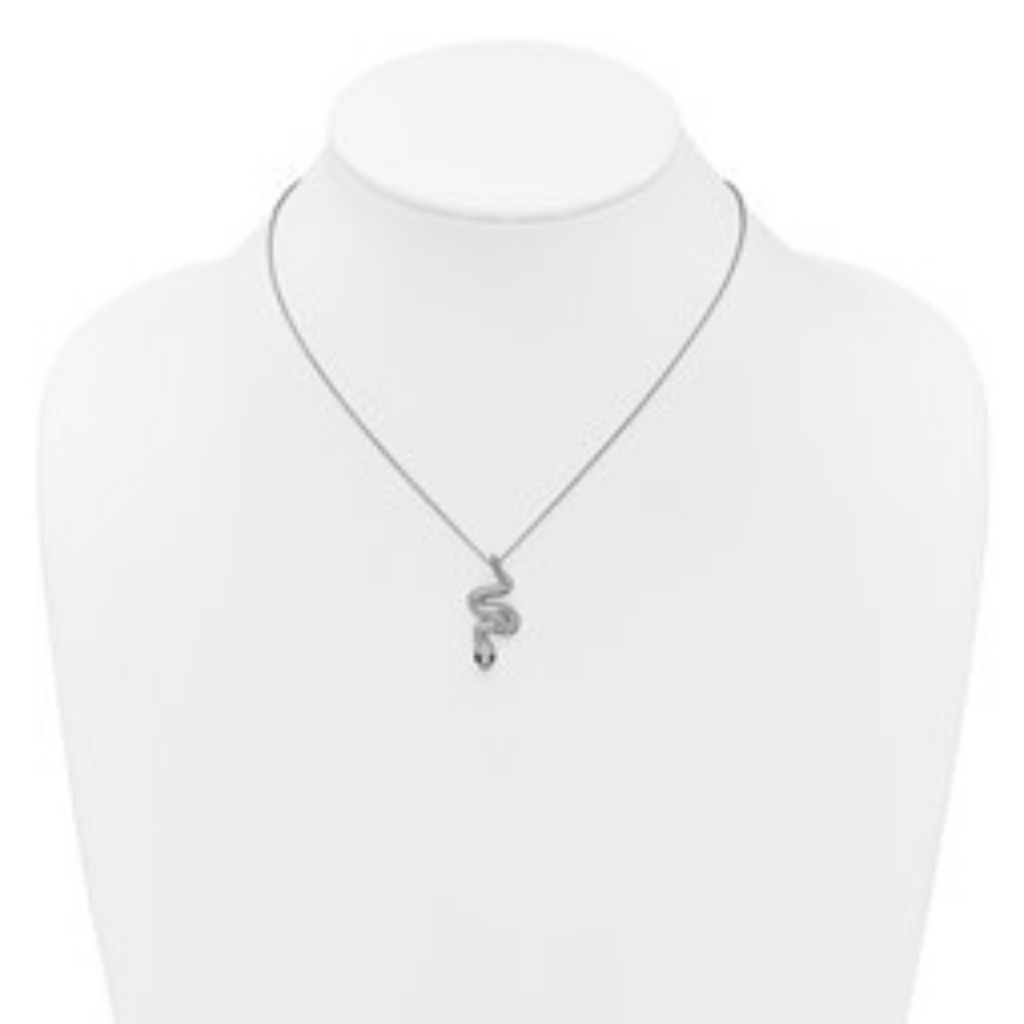 Black and White CZ Snake Necklace