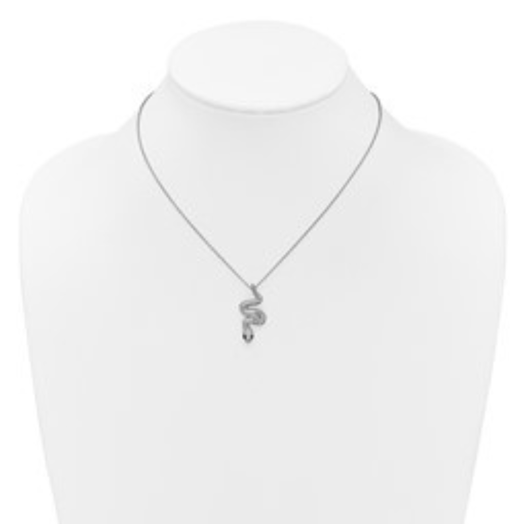 Black and White CZ Snake Necklace