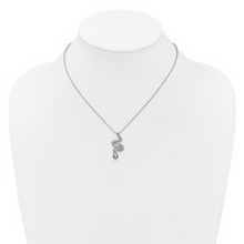 Load image into Gallery viewer, Black and White CZ Snake Necklace