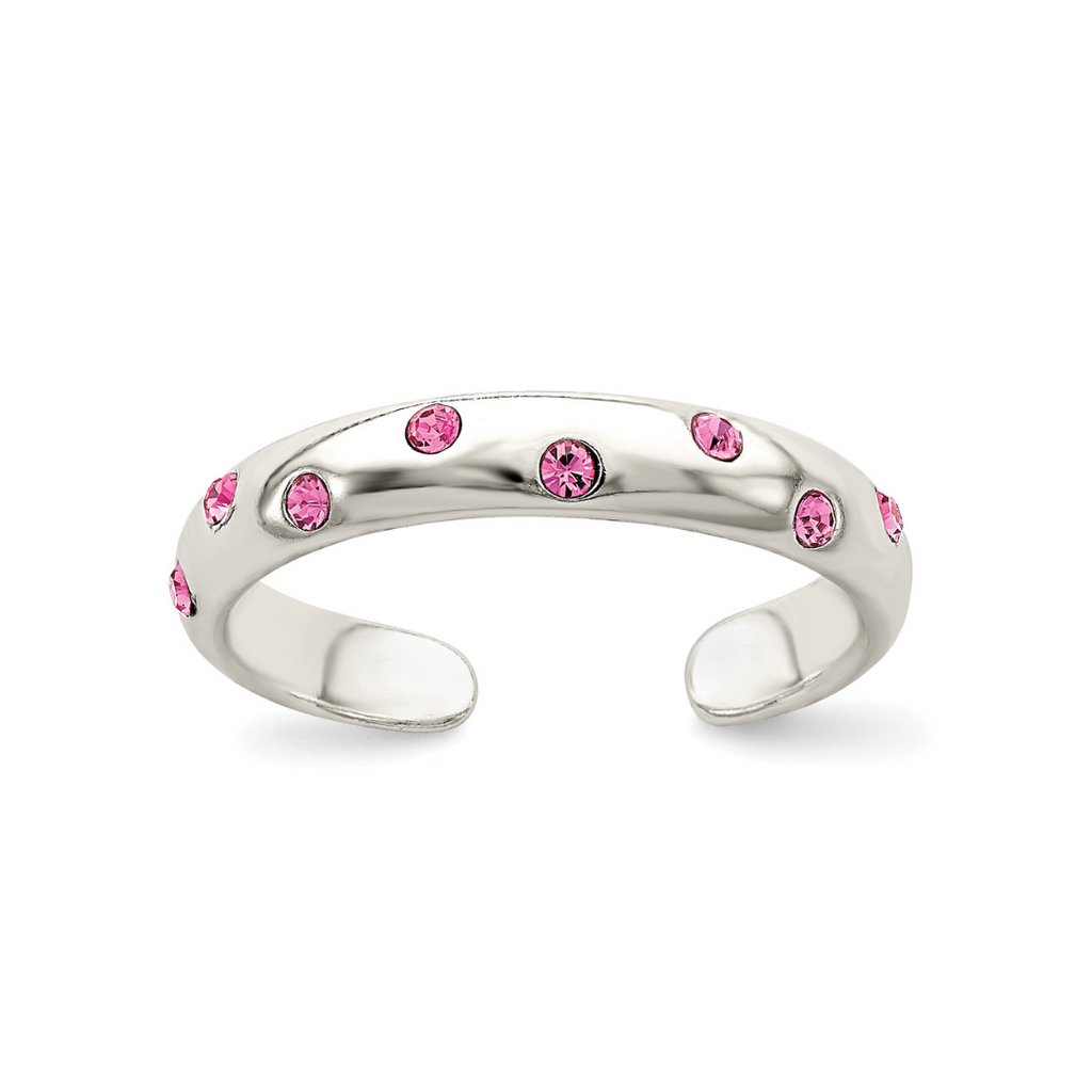 Pink Cubic Zirconia Toe Ring