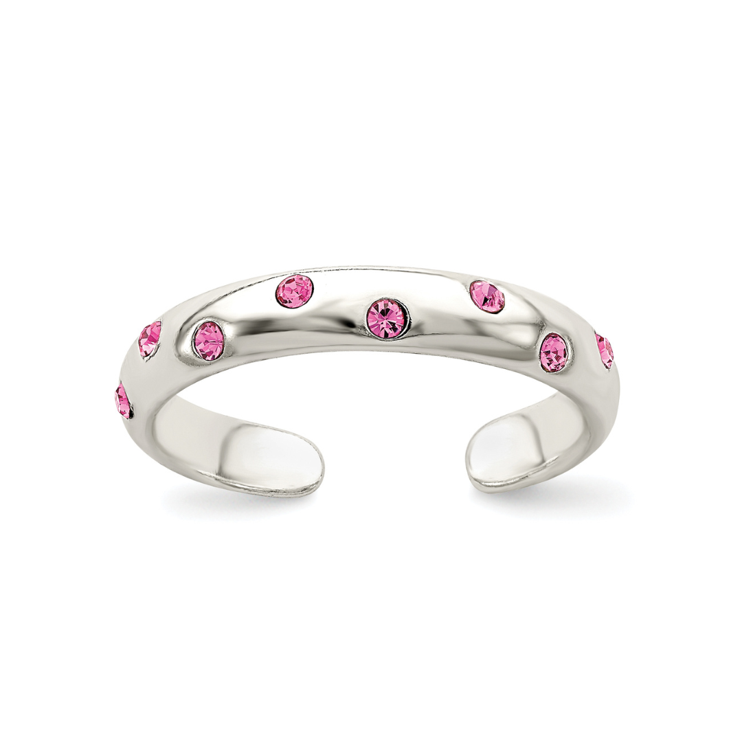 Pink Cubic Zirconia Toe Ring
