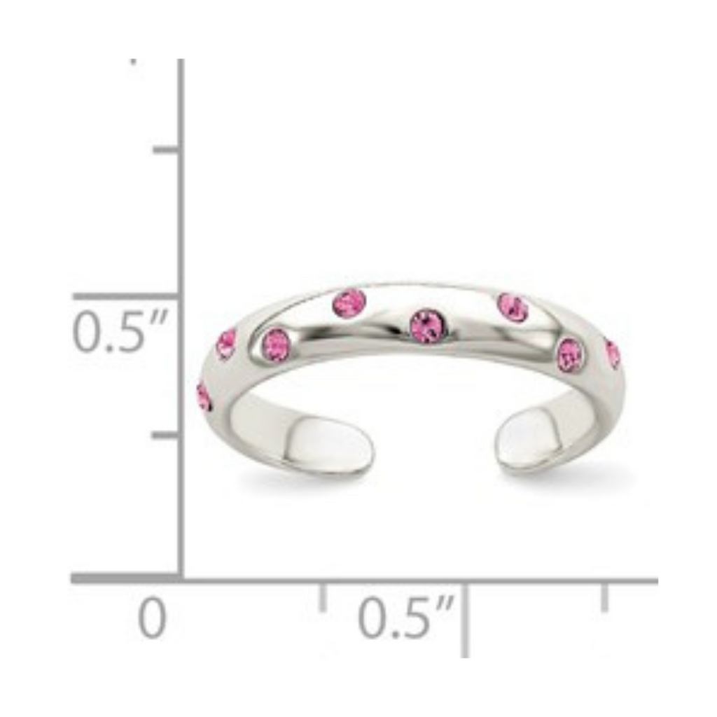 Pink Cubic Zirconia Toe Ring