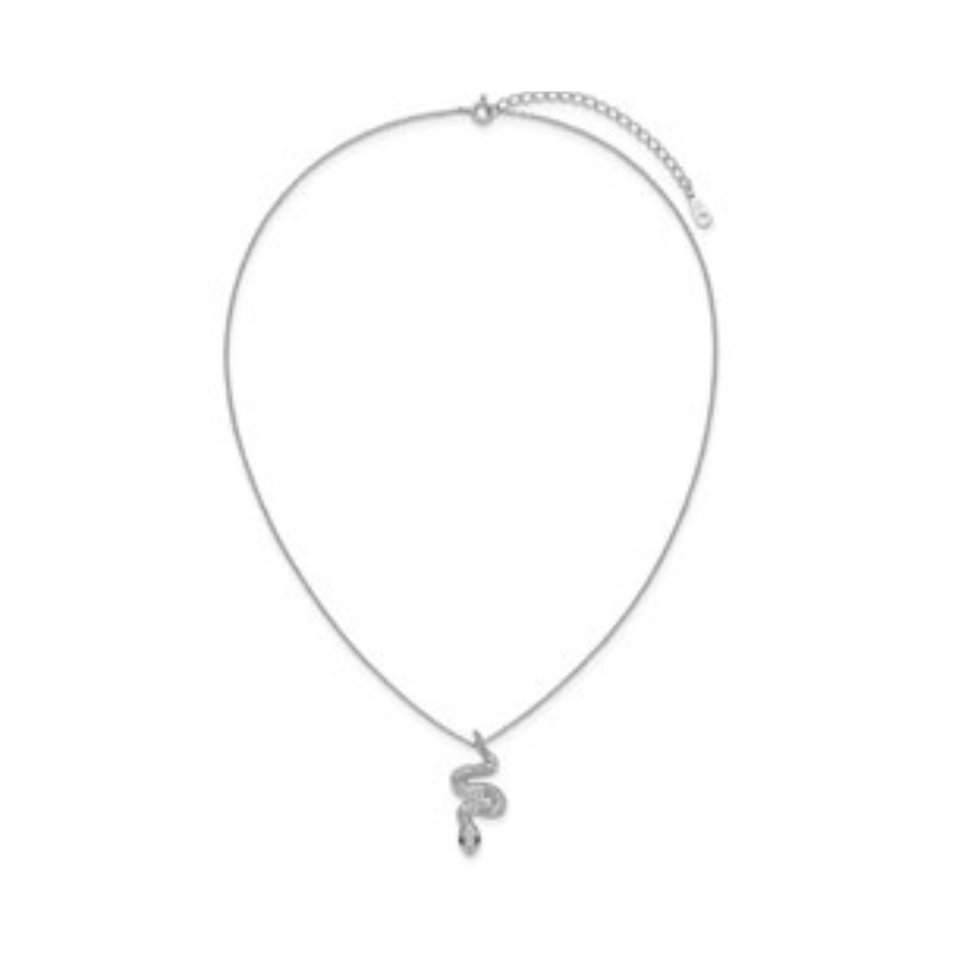 Black and White CZ Snake Necklace