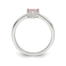 Load image into Gallery viewer, Pink Trillion CZ and White CZ Ring