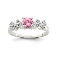 Load image into Gallery viewer, Pink Round CZ Stones Ring