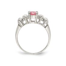 Load image into Gallery viewer, Pink Round CZ Stones Ring