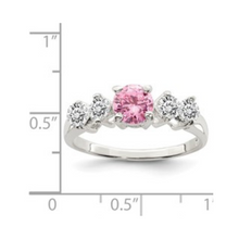 Load image into Gallery viewer, Pink Round CZ Stones Ring