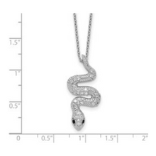 Load image into Gallery viewer, Black and White CZ Snake Necklace