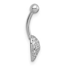 Load image into Gallery viewer, 10k White Gold Heart Navel Ring