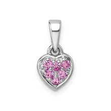 Load image into Gallery viewer, Pink Cubic Zirconia Heart Dainty Pendant