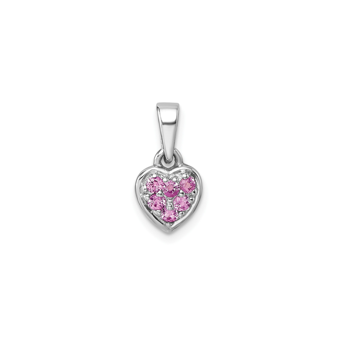 Pink Cubic Zirconia Heart Dainty Pendant