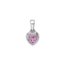 Load image into Gallery viewer, Pink Cubic Zirconia Heart Dainty Pendant