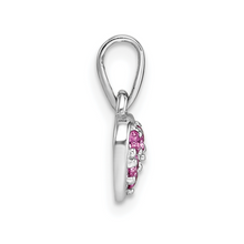 Load image into Gallery viewer, Pink Cubic Zirconia Heart Dainty Pendant