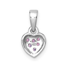 Load image into Gallery viewer, Pink Cubic Zirconia Heart Dainty Pendant
