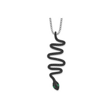 Load image into Gallery viewer, Black Spinel Snake Necklace
