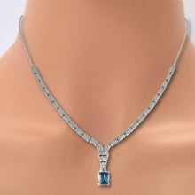 Load image into Gallery viewer, Natural London Blue Topaz Birthstone Necklace