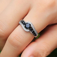Load image into Gallery viewer, Black Spinel Engagement Ring