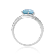 Load image into Gallery viewer, Luxurious Round cut Natural Blue Topaz Ring with White Sapphire - FineColorJewels