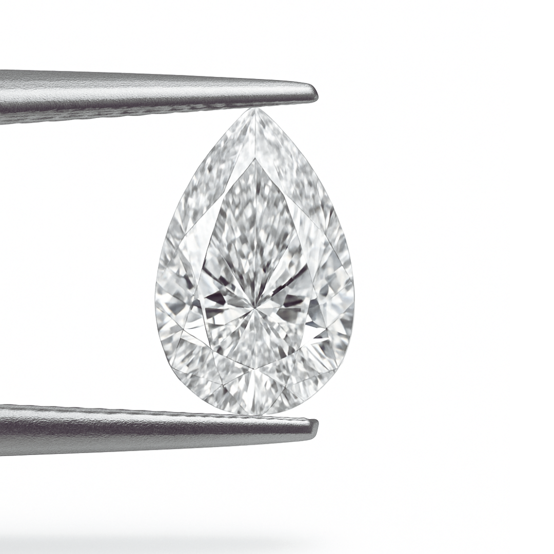 Pear Shaped Loose Lab Grown Diamond Stone VVS2 IGI Certified