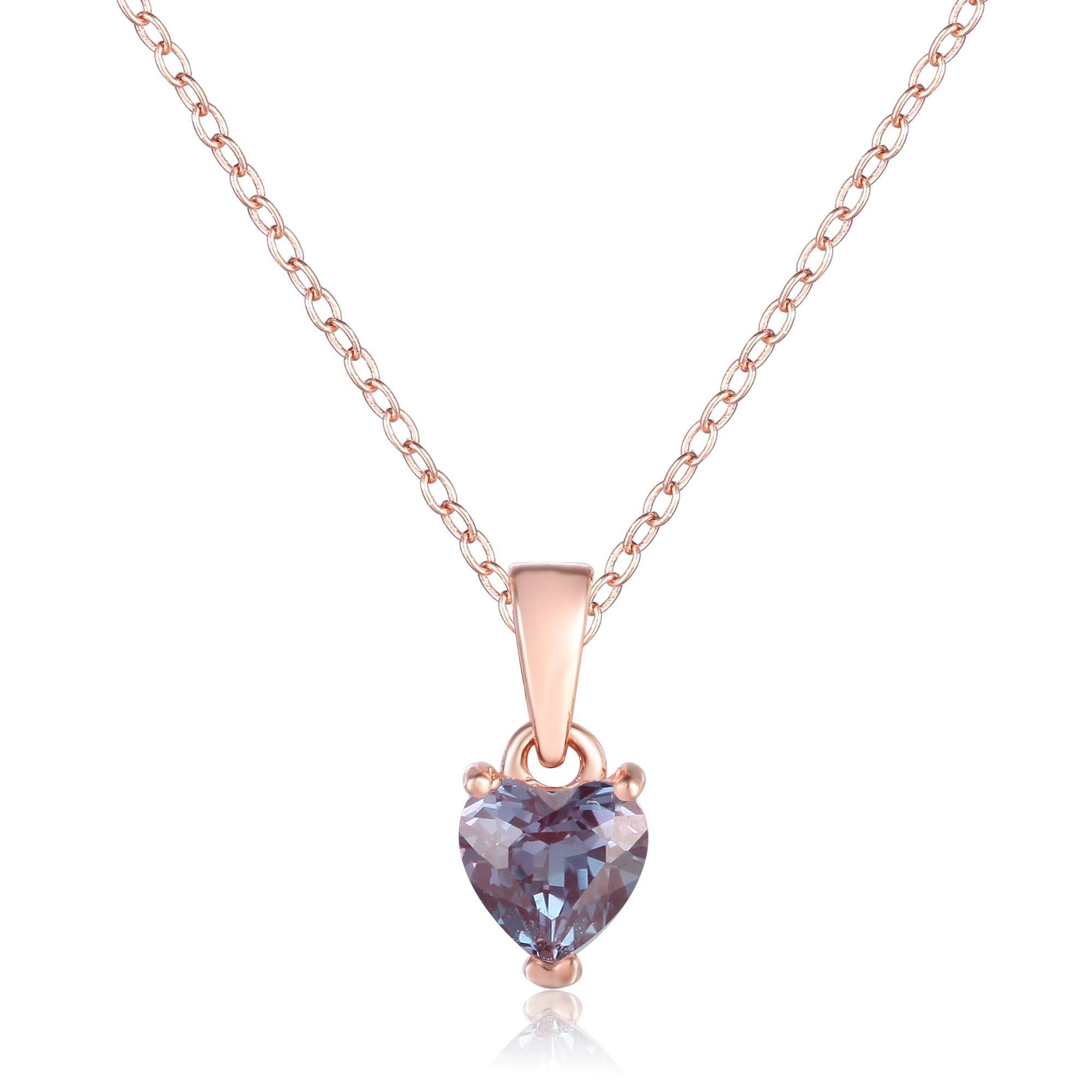 Alexandrite Heart Necklace - FineColorJewels