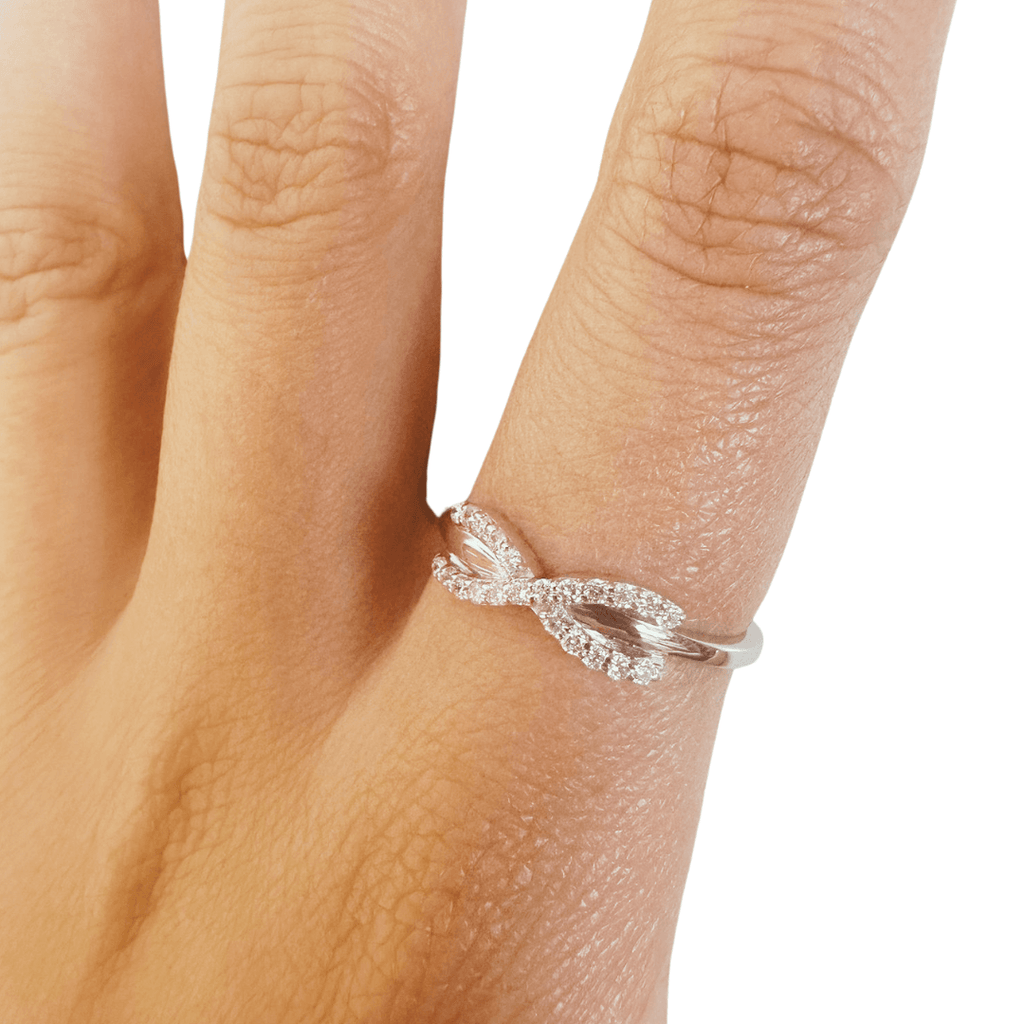 Lab Diamond Infinity Silver Ring Fine Color Jewels 925 sterling silver ring, best gift for girls, best gift for women, bow ring, Christmas gift, dainty ring, dla-dm-discount-all-154898, gift for her, Gift for Mom, gift for women, gift from daughter, infinity ring, sterling silver ring, unique ring, Valentine's Day gift