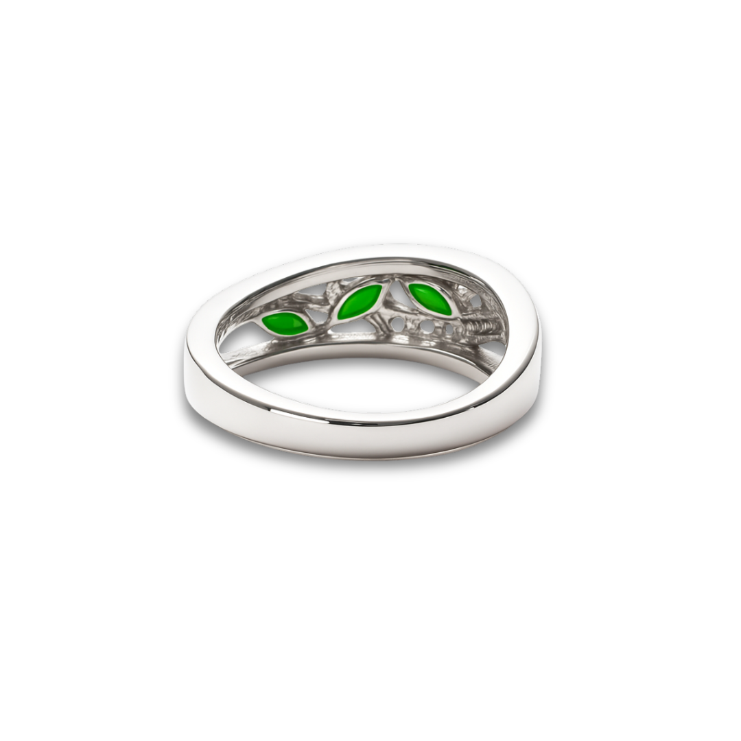 Natural Green Chrome Diopside Ring Silver Fine Color Jewels