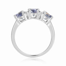 Load image into Gallery viewer, Aquamarine Three Stone Ring - FineColorJewels