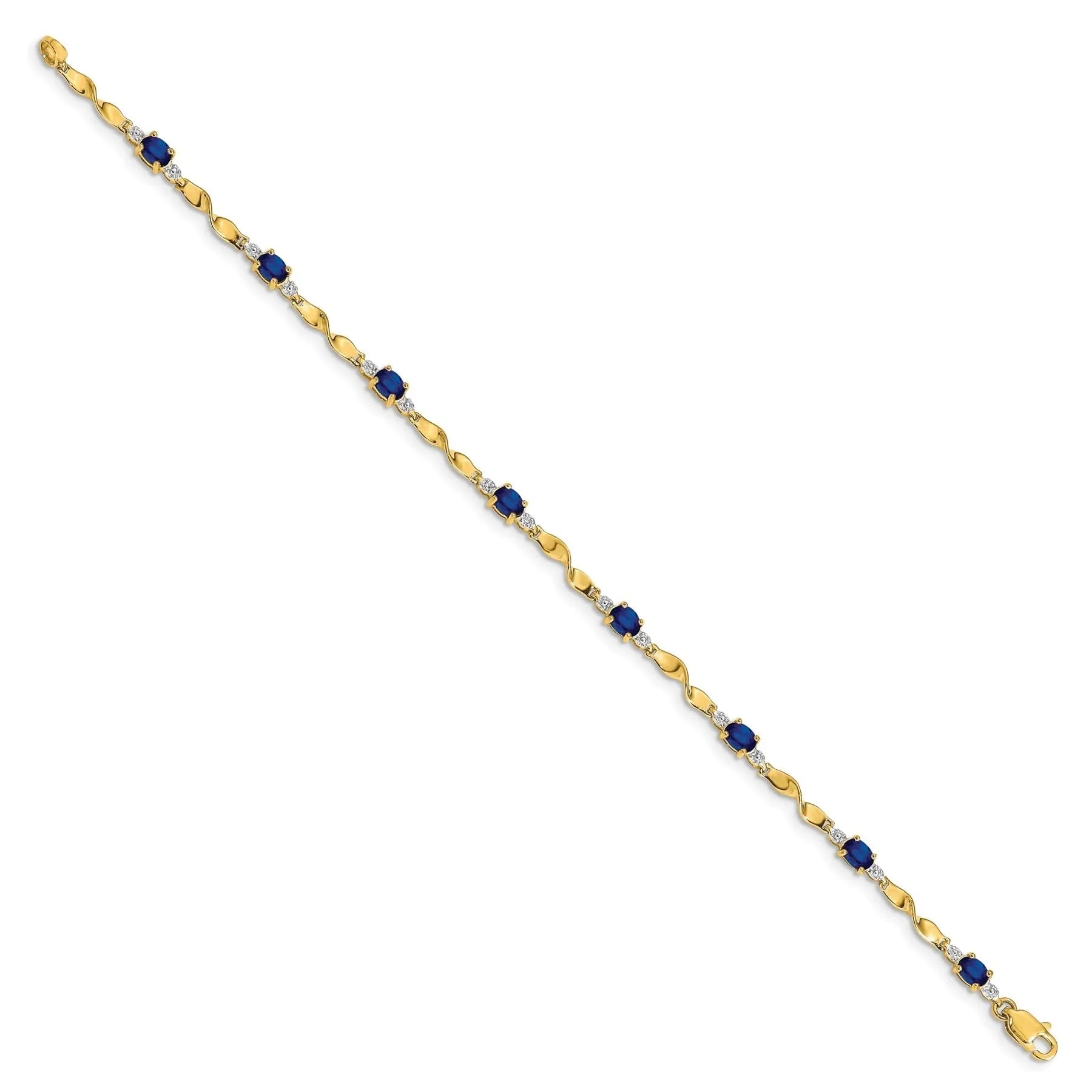 Genuine Sapphire 14K Gold Twisted Bracelet Fine Color Jewels 14k gold bracelet,14k gold dainty bracelet,blue sapphire bracelet yellow gold,dainty 14k gold bracelet,dainty gold bracelet 14k,gold and sapphire bracelet,oval sapphire bracelet,QG,sapphire and diamond bracelet gold,sapphire and diamond bracelet yellow gold,sapphire bracelet yellow gold,sapphire gold bracelet,Twisted bracelet gold,unisex gold bracelet