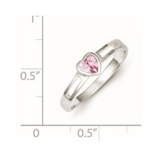 Load image into Gallery viewer, Pink Cubic Zirconia Heart Ring