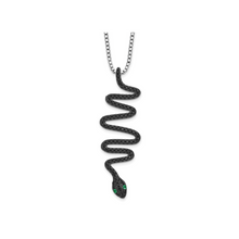 Load image into Gallery viewer, Black Spinel Snake Necklace