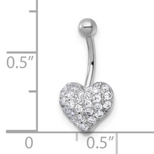 Load image into Gallery viewer, 10k White Gold Heart Navel Ring