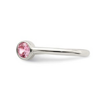 Load image into Gallery viewer, Pink and White CZ Silver Adjustable Ring