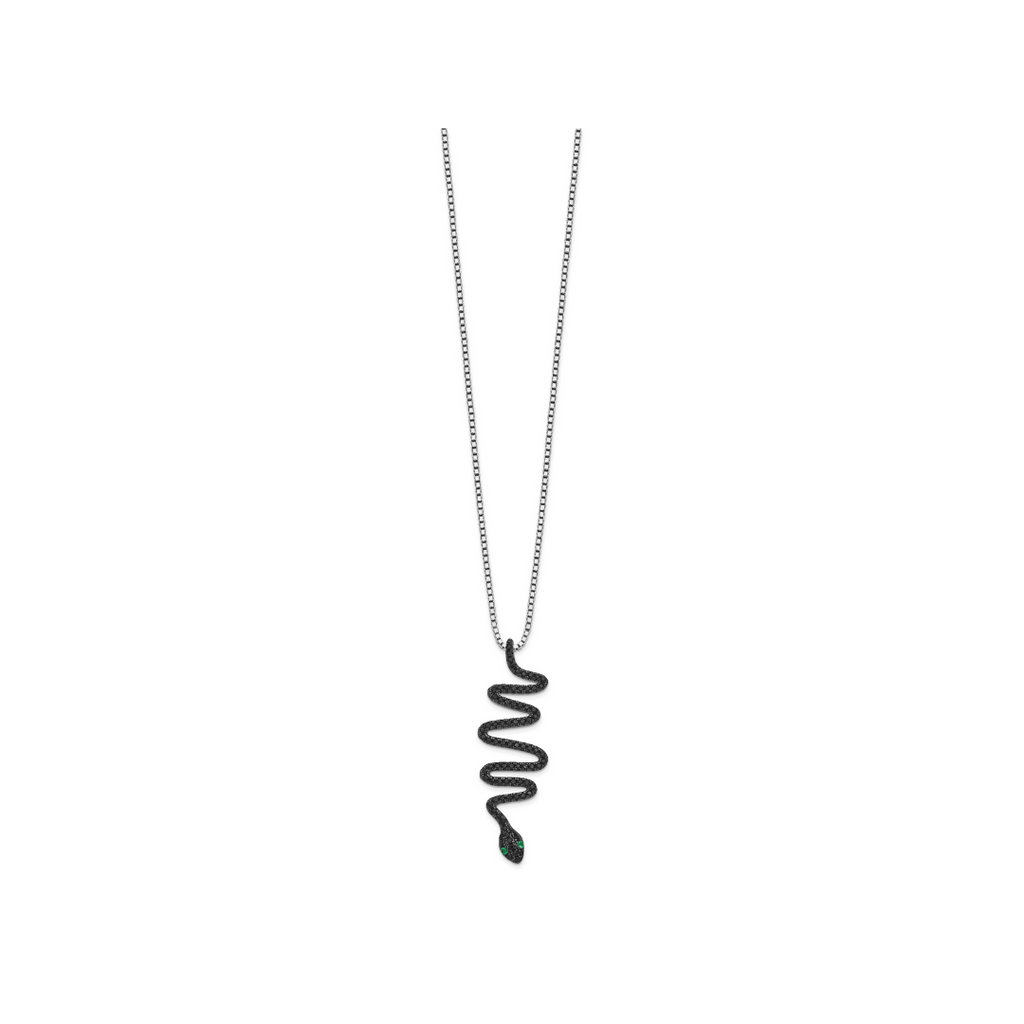 Black Spinel Snake Necklace