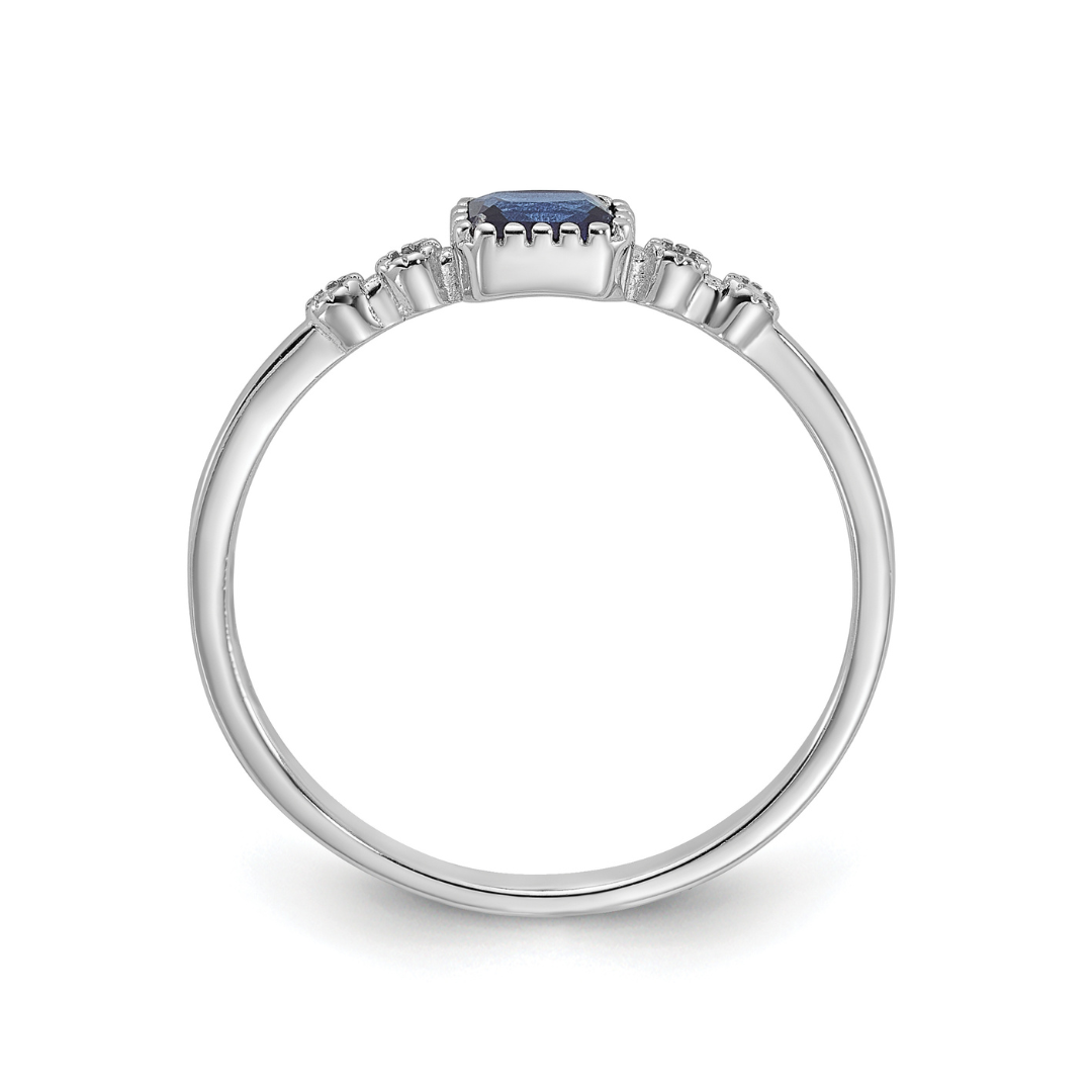 Blue Spinel and White Sapphire Ring