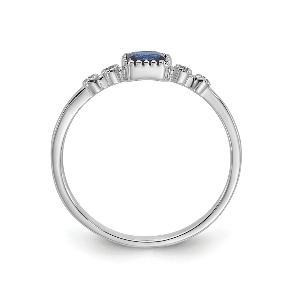 Blue Spinel and White Sapphire Ring
