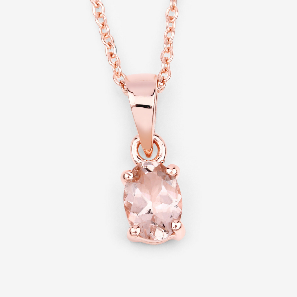 Genuine Morganite Solitaire Necklace