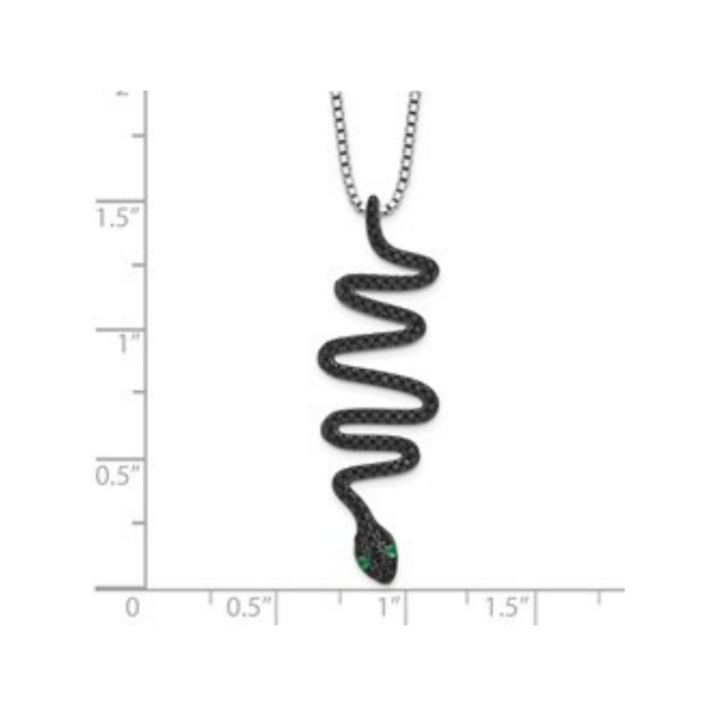 Black Spinel Snake Necklace