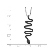 Load image into Gallery viewer, Black Spinel Snake Necklace