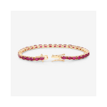Load image into Gallery viewer, Genuine Pink Ruby 10K Gold Tennis Bracelet