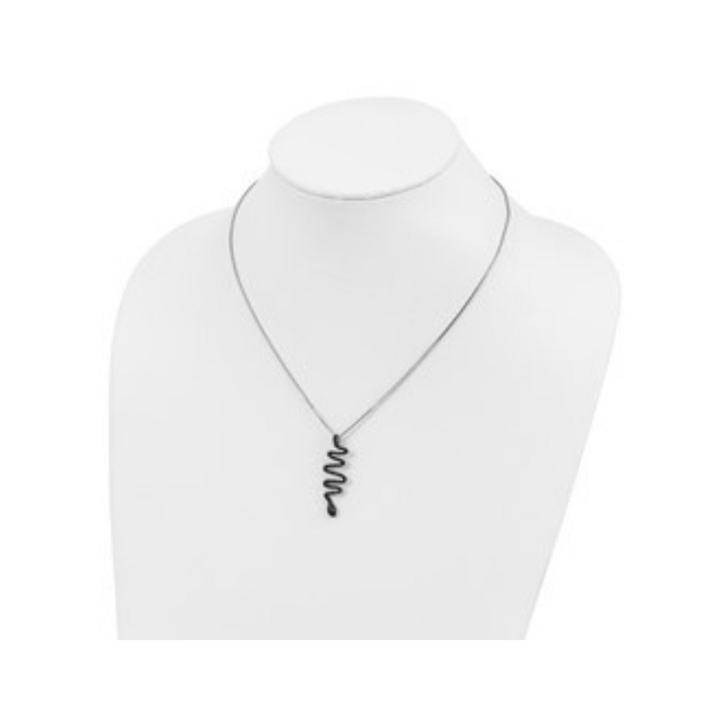 Black Spinel Snake Necklace