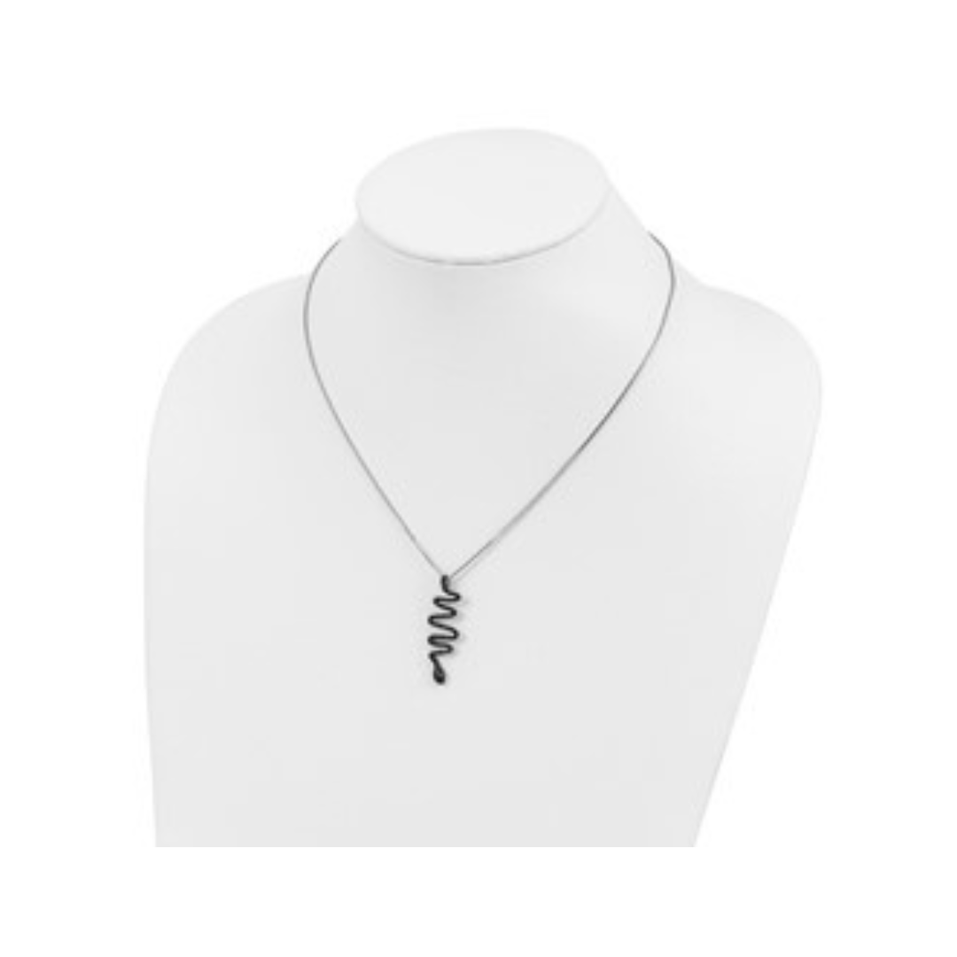 Black Spinel Snake Necklace