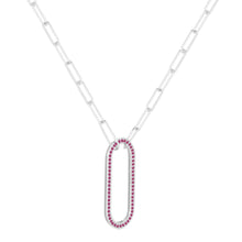 Load image into Gallery viewer, Best Cancer Birthday Gift Genuine Ruby Bar Necklace 925 Sterling Silver Ruby Pendant 