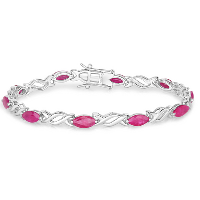 Genuine Ruby Crossover Bracelet