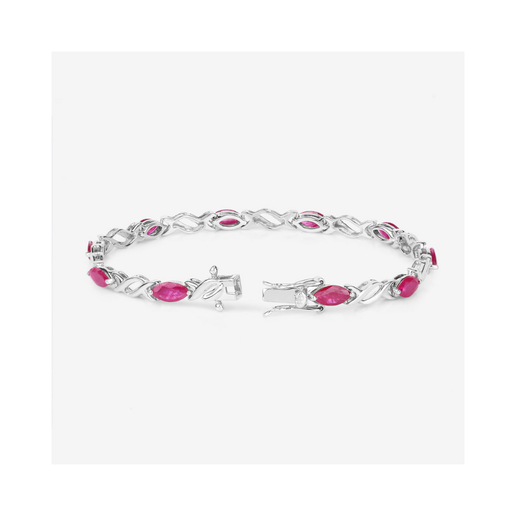Genuine Ruby Crossover Bracelet